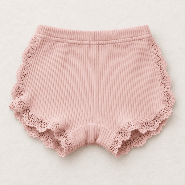 Short cubrecalzón con volados color rosado