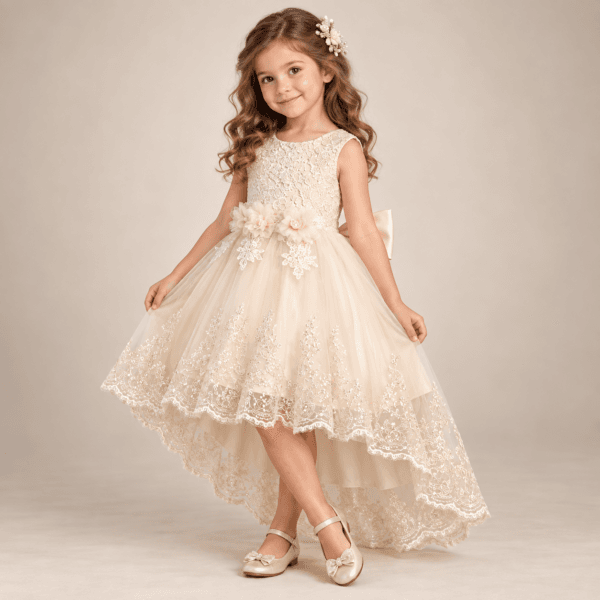 Vestido de fiesta con cola