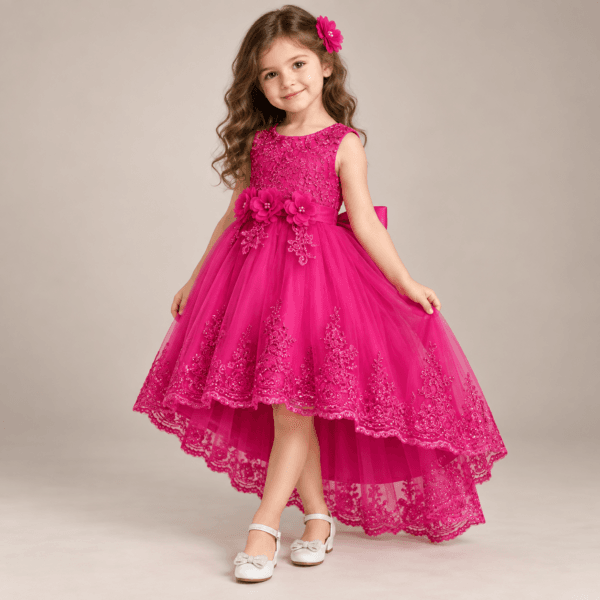 Vestido de fiesta con cola