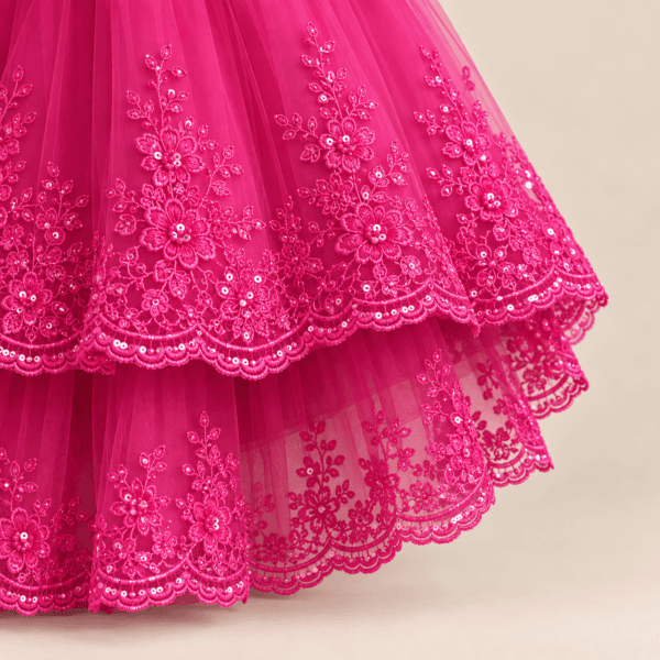 Vestido de fiesta con cola