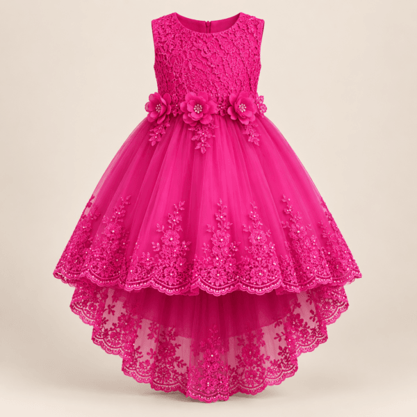 Vestido de fiesta con cola