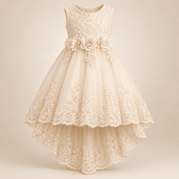 Vestido de fiesta con cola