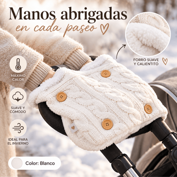 Manoplas térmicas afelpadas para coche de bebé