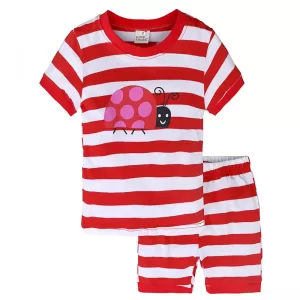 Pijamas para niños de 2 piezas, polera manga corta y short de algodon-XTZ8304