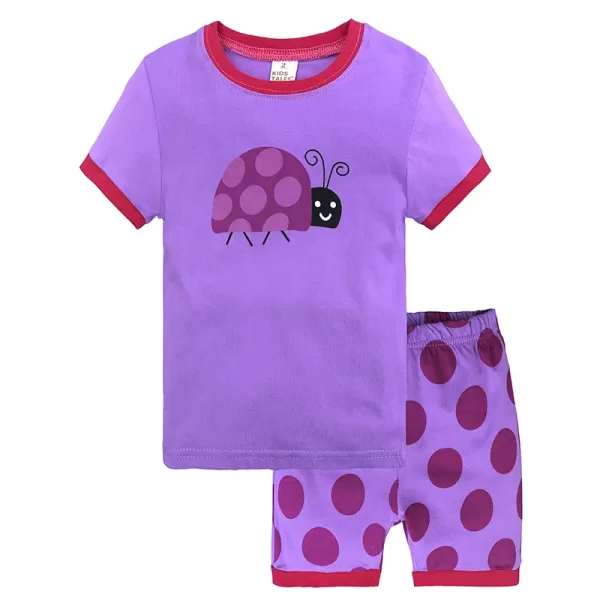 Pijamas para niños de 2 piezas, polera manga corta y short de algodon-XTZ8304