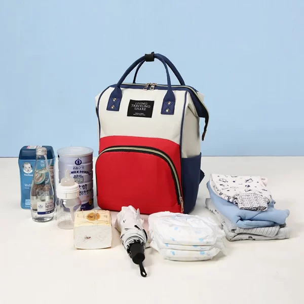 Bolso maternal con compartimentos y bolsillo-7016HT