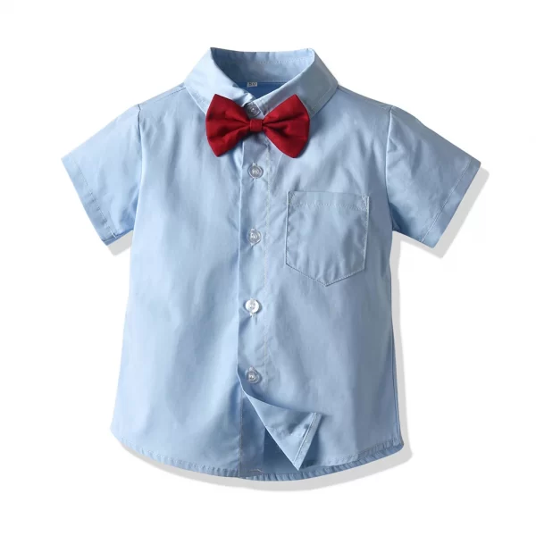 Conjunto de bermuda, tiradores, moño y camisa de vestir-bmtz286