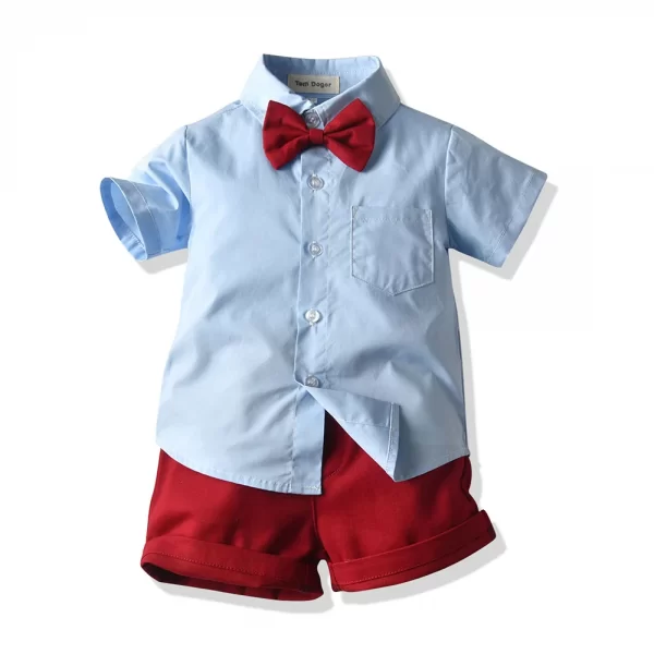 Conjunto de bermuda, tiradores, moño y camisa de vestir-bmtz286