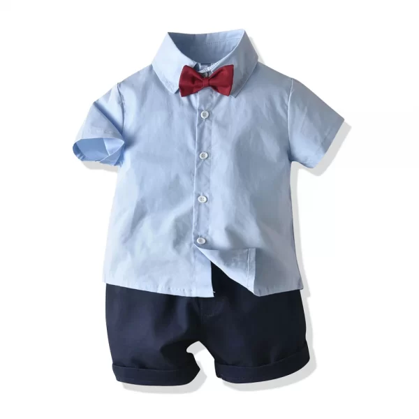 Conjunto de bermuda, tiradores, moño y camisa de vestir-bmtz286