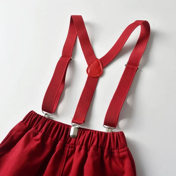 Conjunto de bermuda, tiradores, moño y camisa de vestir-bmtz286