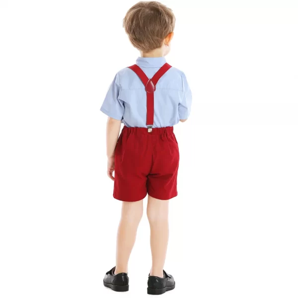 Conjunto de bermuda, tiradores, moño y camisa de vestir-bmtz286