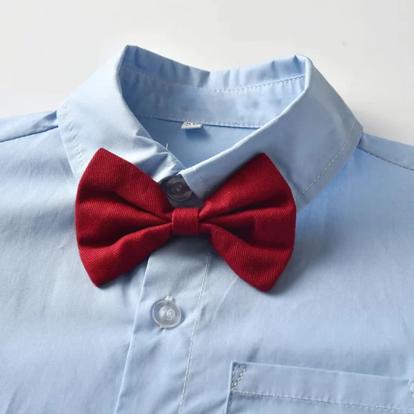 Conjunto de bermuda, tiradores, moño y camisa de vestir-bmtz286