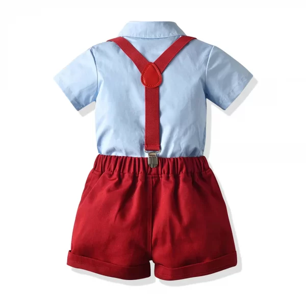 Conjunto de bermuda, tiradores, moño y camisa de vestir-bmtz286