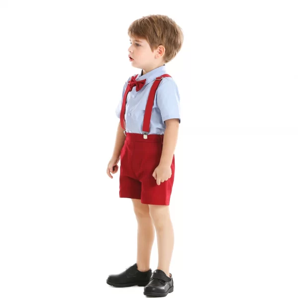 Conjunto de bermuda, tiradores, moño y camisa de vestir-bmtz286