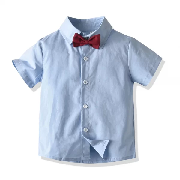 Conjunto de bermuda, tiradores, moño y camisa de vestir-bmtz286