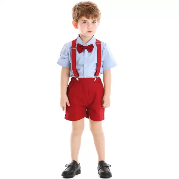 Conjunto de bermuda, tiradores, moño y camisa de vestir-bmtz286