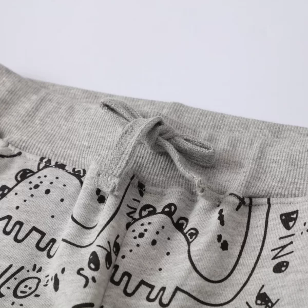 Pantalones de algodon con apliques, estampados y bordados-9011