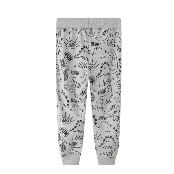 Pantalones de algodon con apliques, estampados y bordados-9011