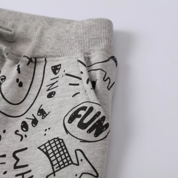 Pantalones de algodon con apliques, estampados y bordados-9011