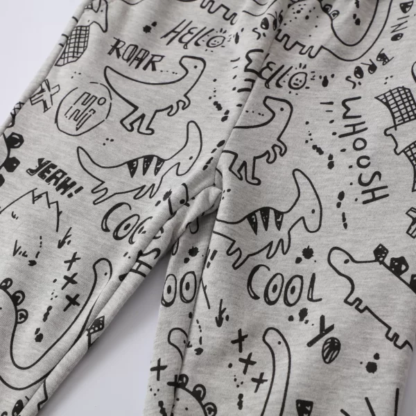 Pantalones de algodon con apliques, estampados y bordados-9011