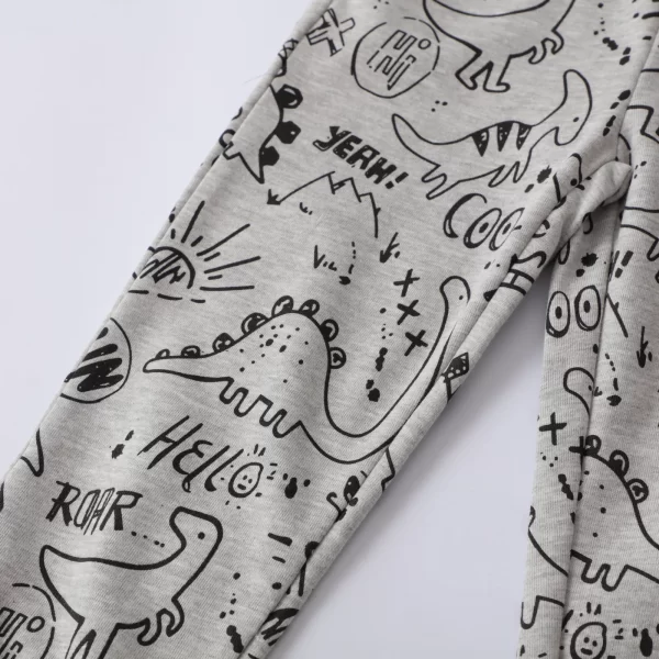 Pantalones de algodon con apliques, estampados y bordados-9011