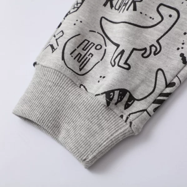 Pantalones de algodon con apliques, estampados y bordados-9011