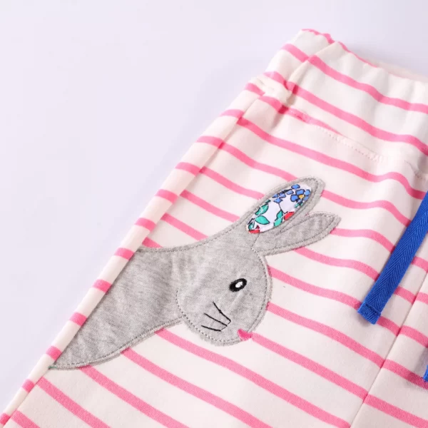 Pantalones de algodon con apliques, estampados y bordados-9009