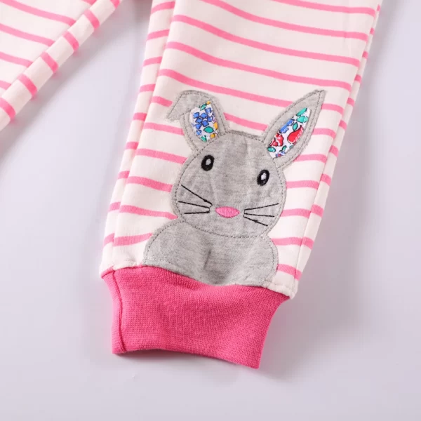 Pantalones de algodon con apliques, estampados y bordados-9009