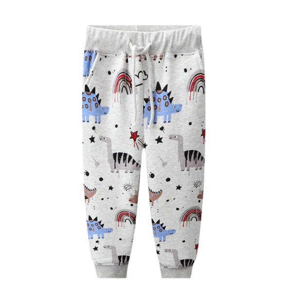Pantalones de algodon con apliques, estampados y bordados-9213