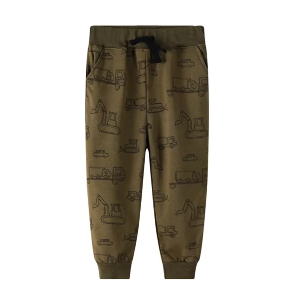 Pantalones de algodon con apliques, estampados y bordados-9202