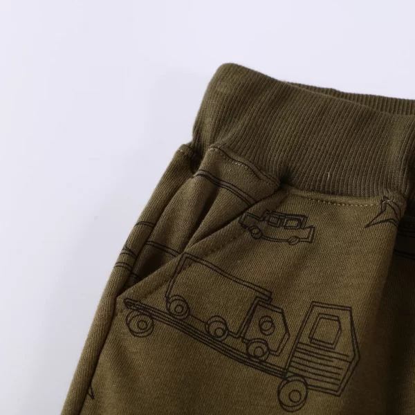 Pantalones de algodon con apliques, estampados y bordados-9202