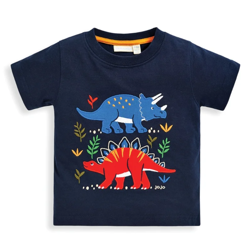 Polera manga corta estampadas y o bordadas para niños y niñas-6993