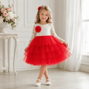 Vestido de Fiesta Infantil con Apliques y Falda de Tul