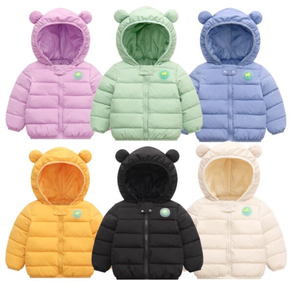 Chaqueta con orejitas de osito y botón luminoso