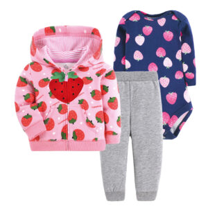 Set 3 piezas para bebes (chaqueta con cierre + pantalón+ bodie)-HY8311