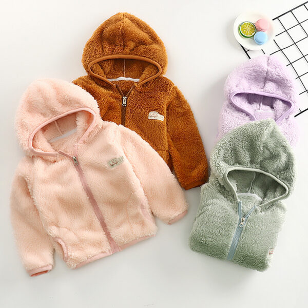 Chaqueta de polar con cierre y capucha en colores surtidos