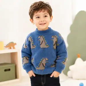 Chaleco Tejido Peludito Dinosaurio para Niños