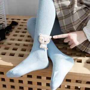Pantys tejidas con pie y apliques de animales