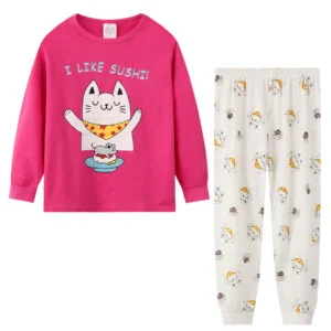 Conjunto pijama manga larga de algodón niñas