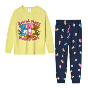 Conjunto pijama manga larga de algodón niñas