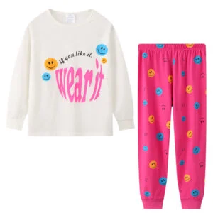 Conjunto pijama manga larga de algodón niñas