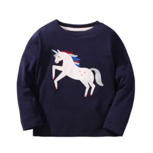 Polera de algodón, manga larga niñas