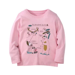 Polera de algodón, manga larga niñas