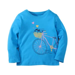Polera de algodón, manga larga niñas