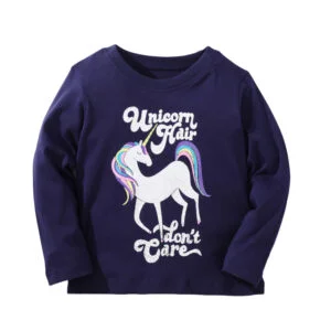 Polera de algodón, manga larga niñas