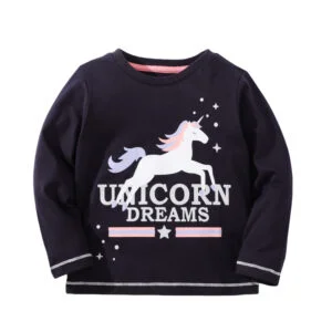 Polera de algodón, manga larga niñas