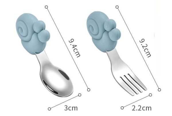 Set de plato de silicona, cuchara y tenedor