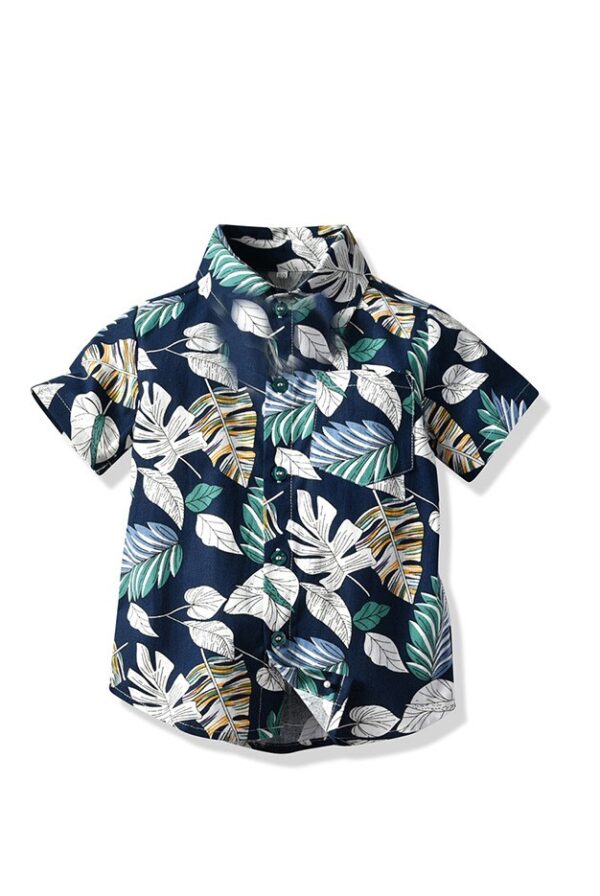 Camicia Hawaiana Originale KY's Uomo Coleottero Volante Blu &ndash; Cotone Leggero Con Bottoni