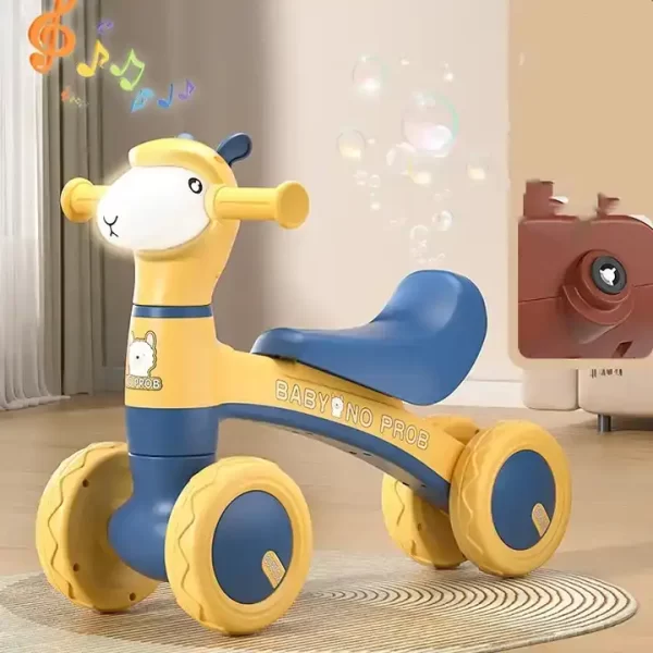 Triciclo de ovejita con luces, música y burbujero