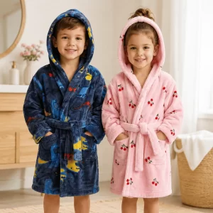 Bata Infantil de Polar con Capucha